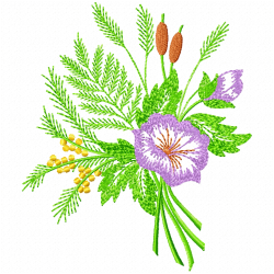 Flowers And Tree Embroidery Design 8